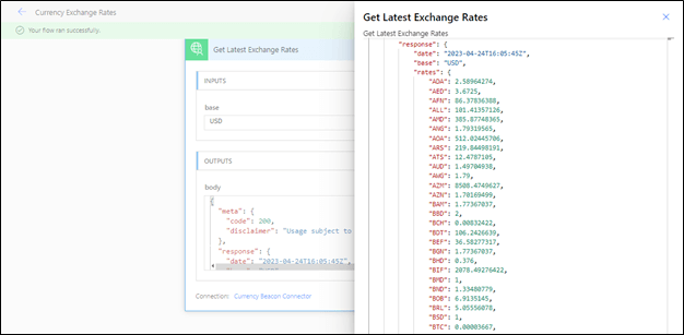 Currency Beacon Custom Connector in Power Automate